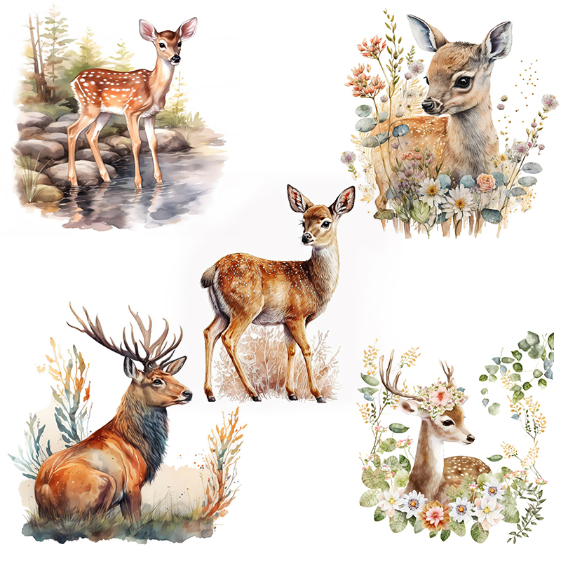 Baby Nursery Decals - C400#Cute Deer Wall Sticker Kids Room