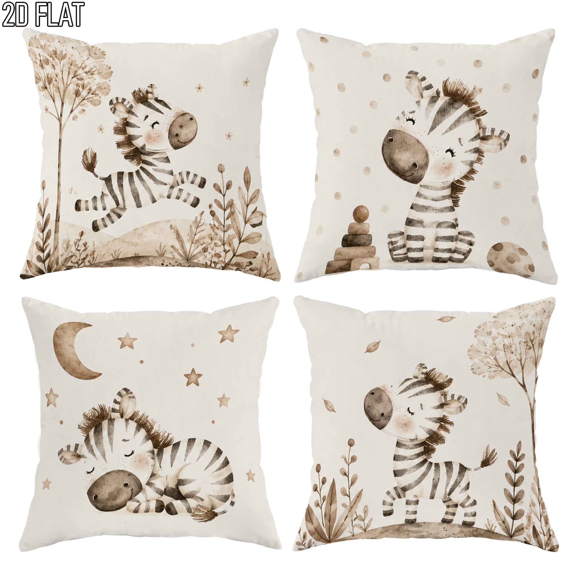 Baby Nursery Bedding - Cute Zebra Nursery Pillowcase Set 4