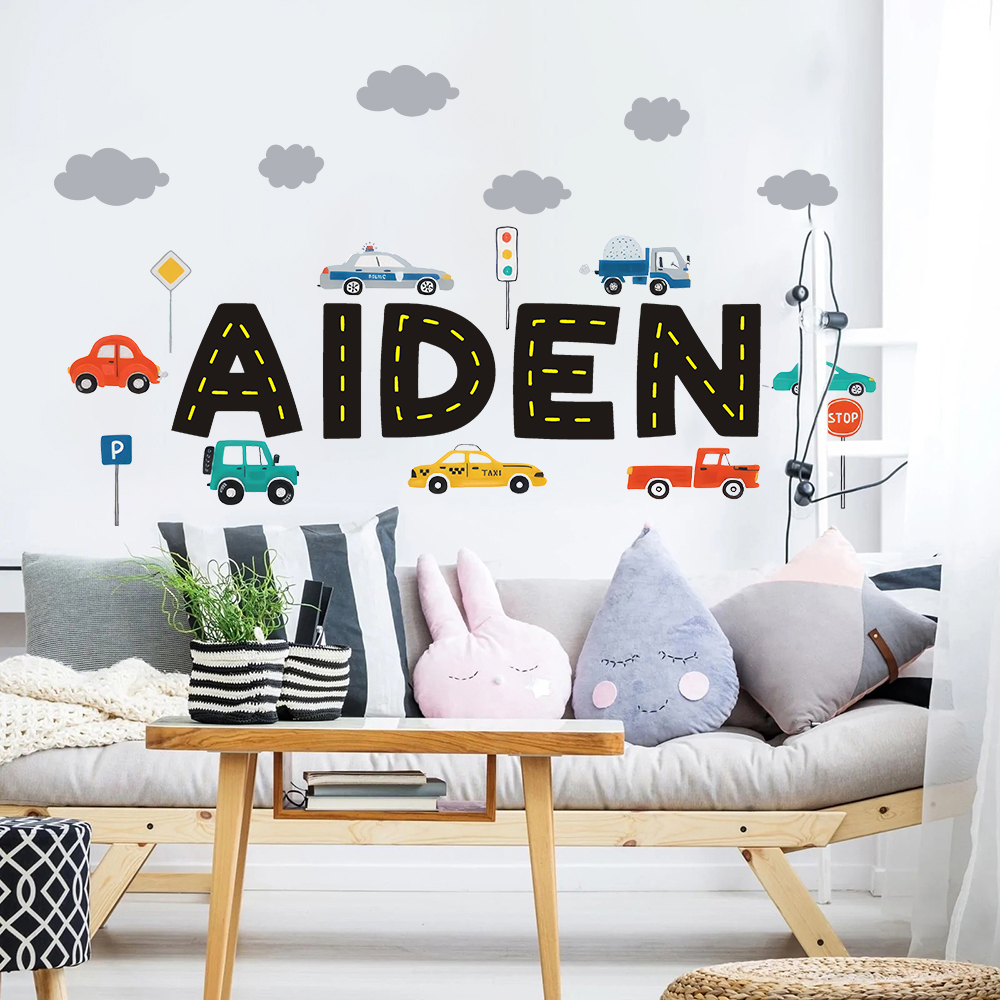 Custom Name Construction Vehic - Baby Nursery Decals recension och pris