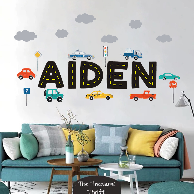 Custom Name Construction Vehic - Baby Nursery Decals recension och pris