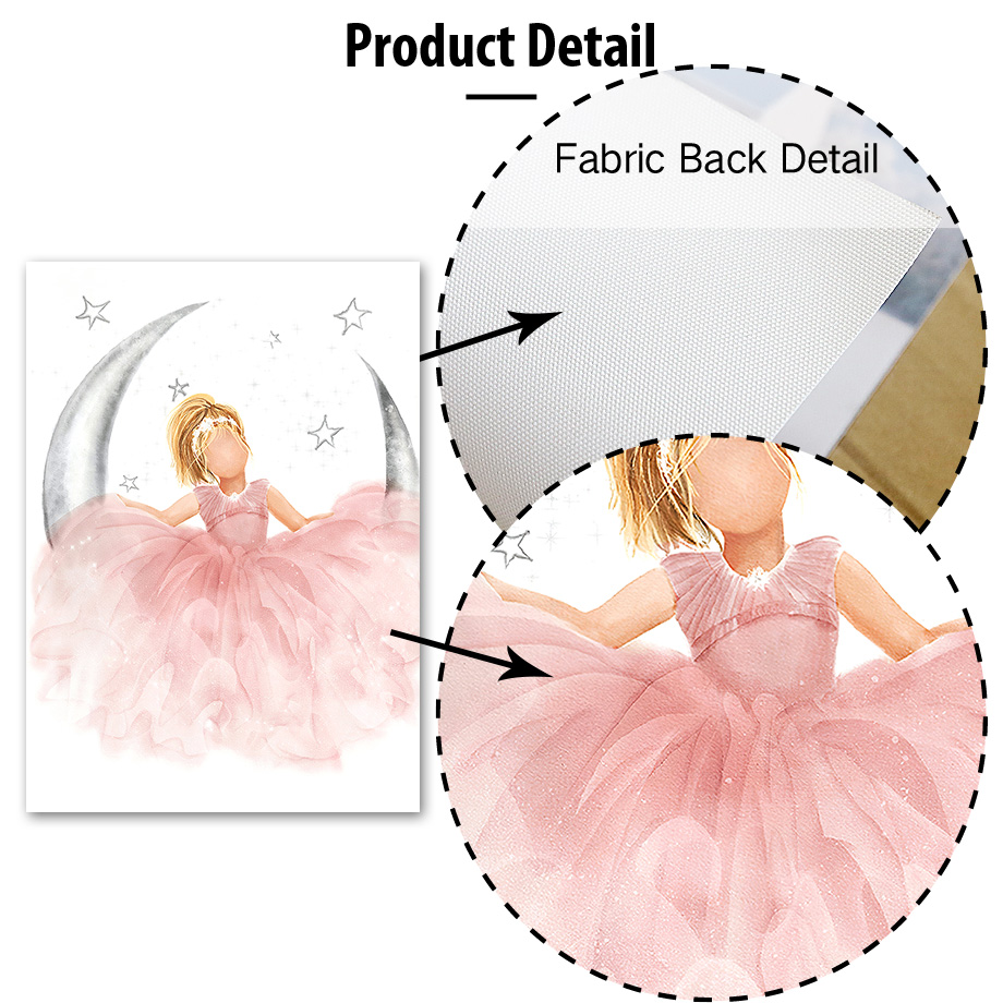 Pink Angel Girl Sun Moon Cloud - Baby Nursery Prints recension och pris