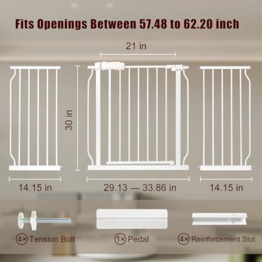 Extra Wide Baby Gate 57.5-62.2 - Baby Gate Extra Wide recension och pris