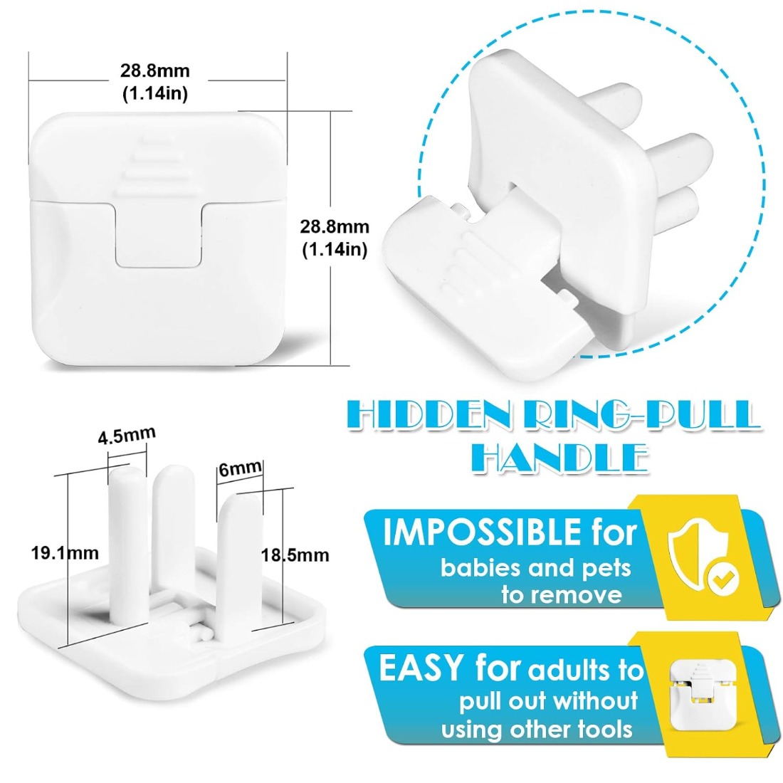 38 Pcs White Plastic Childproo - Outlet Cover Childproof recension och pris