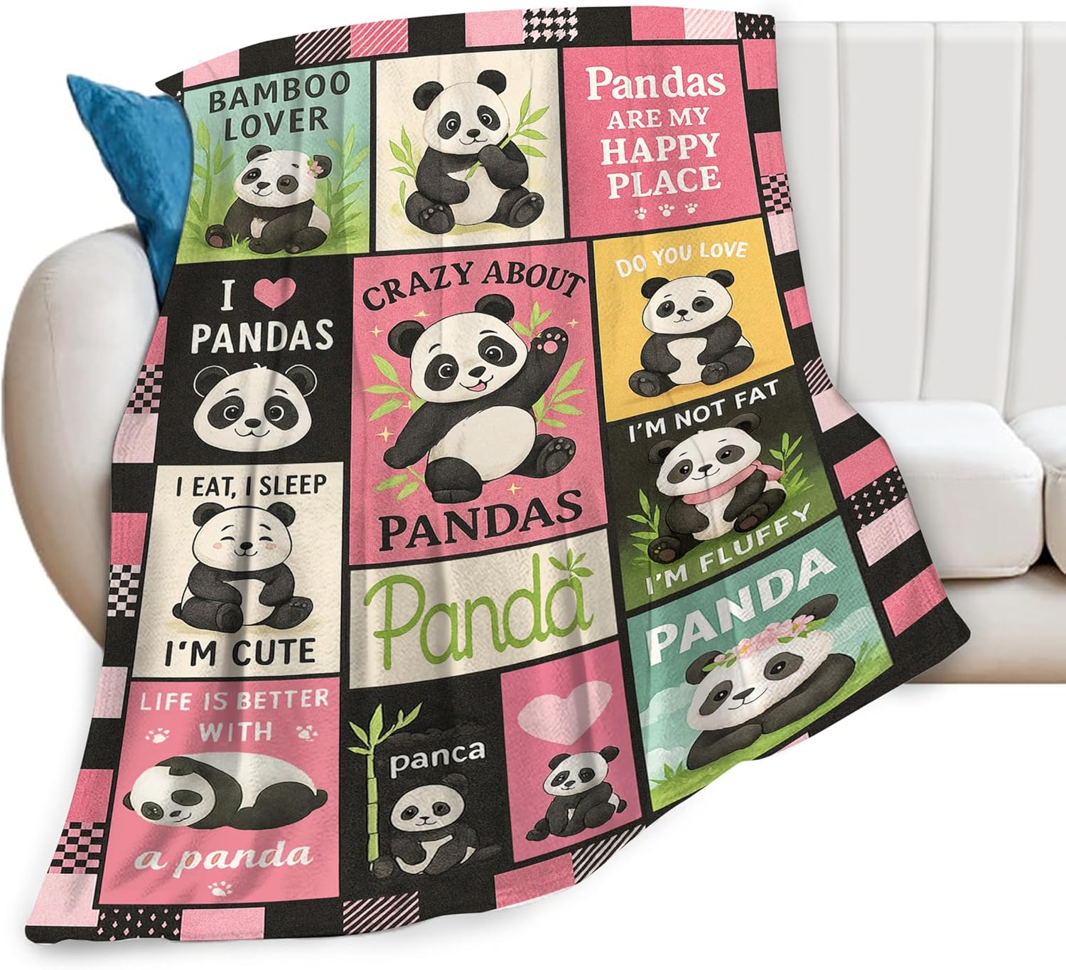 Panda Blanket Cute Panda Throw - Baby Nursery Bedding recension och pris