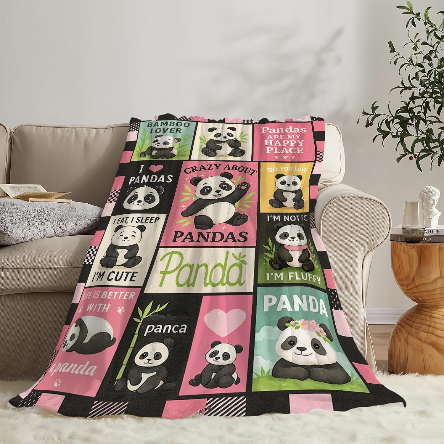 Panda Blanket Cute Panda Throw - Baby Nursery Bedding recension och pris