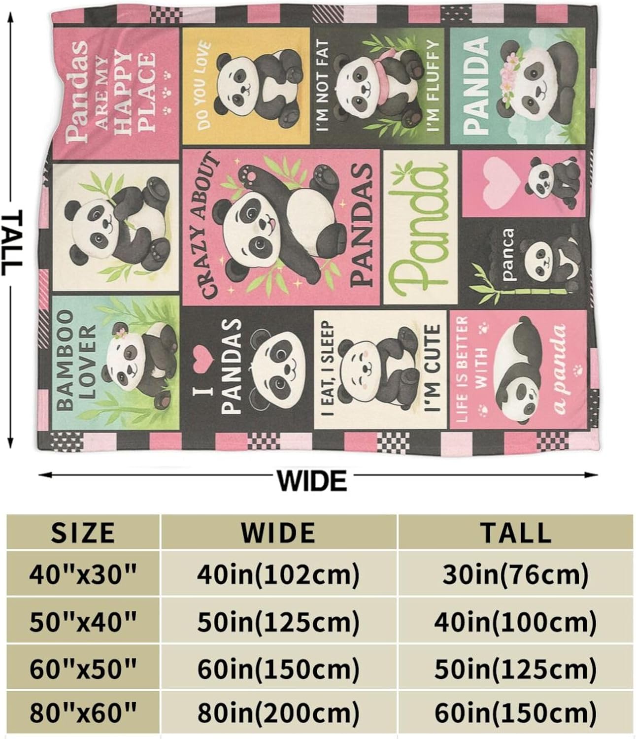 Panda Blanket Cute Panda Throw - Baby Nursery Bedding recension och pris
