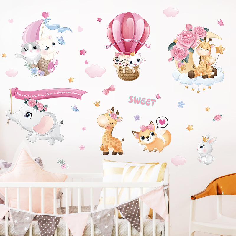 Cartoon SWEET Animal Wall Stic - Baby Nursery Set Furniture recension och pris