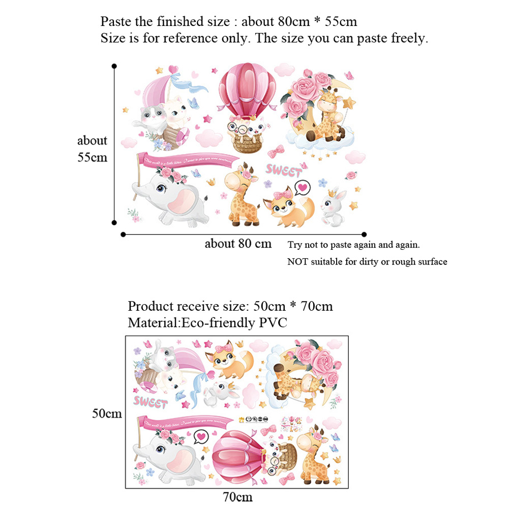 Cartoon SWEET Animal Wall Stic - Baby Nursery Set Furniture recension och pris