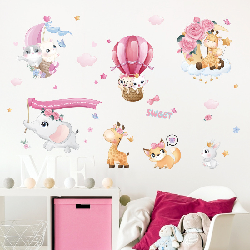 Cartoon SWEET Animal Wall Stic - Baby Nursery Set Furniture recension och pris