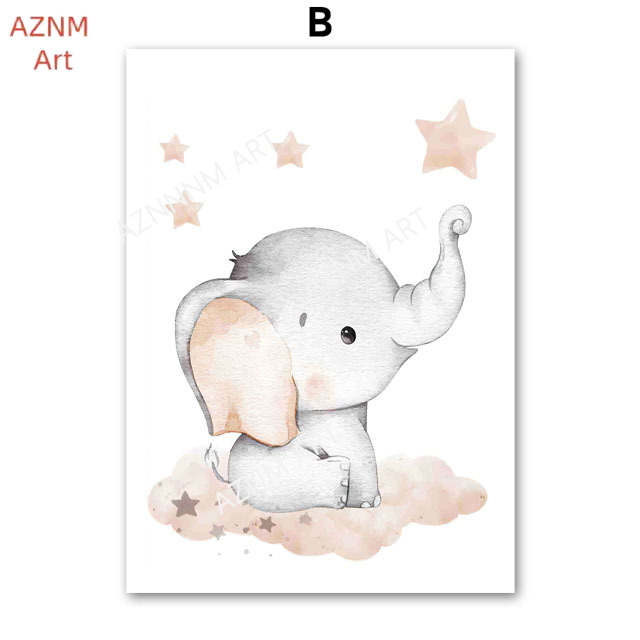 Elephant Balloon Rainbow Moon  - Baby Nursery Prints recension och pris