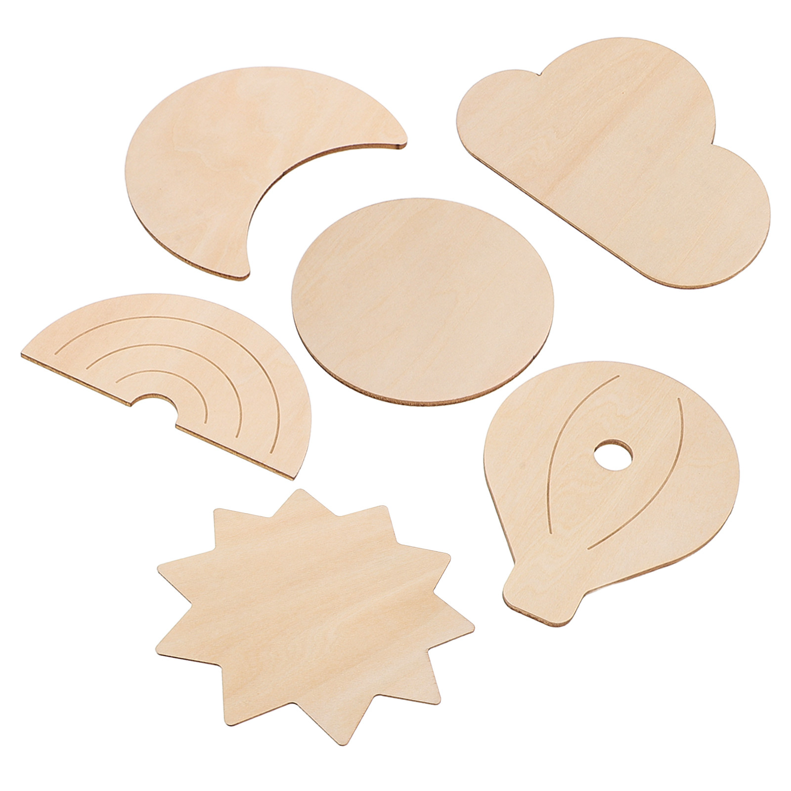 6Pcs Wood Wall Stickers Sky Th - Baby Nursery Hot Air Balloon Theme recension och pris