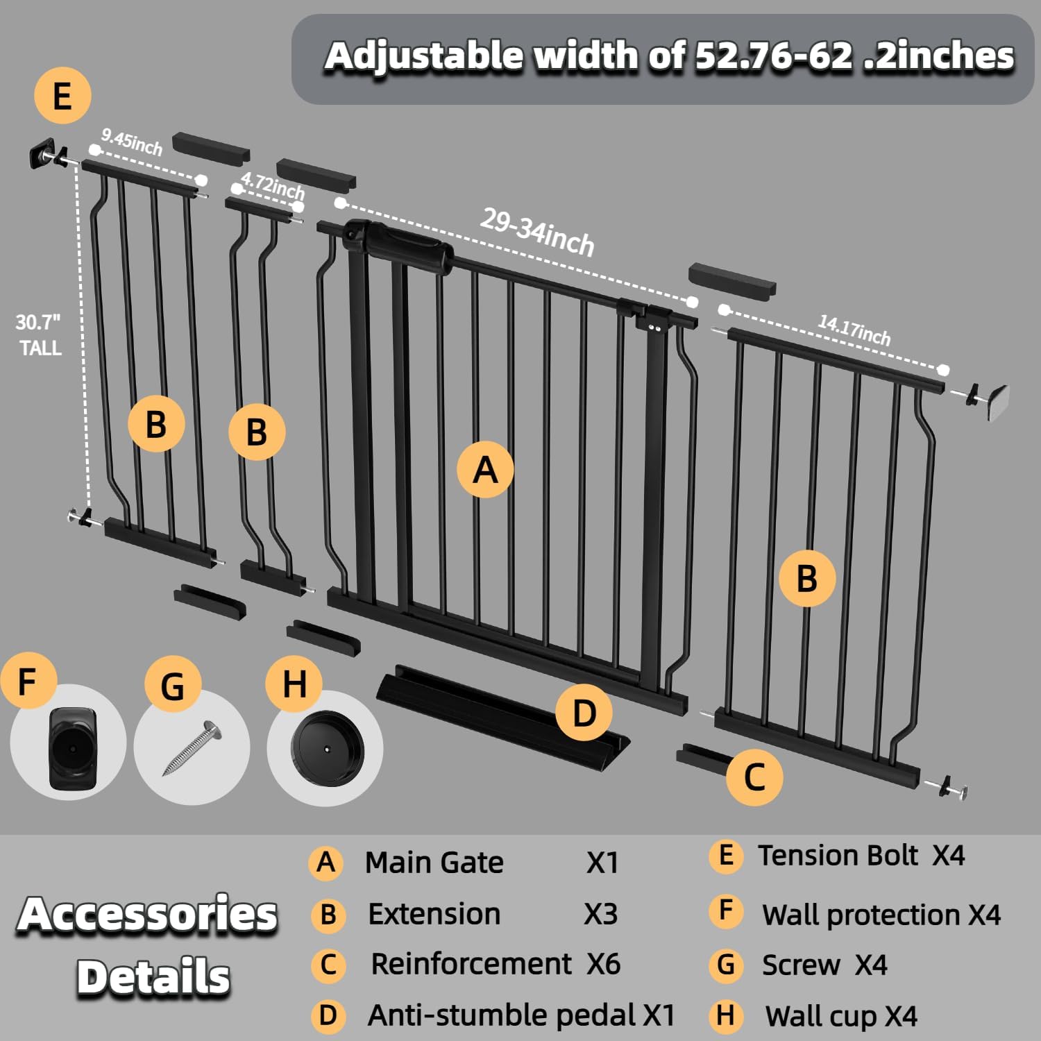Extra Wide Baby Gate with Door - Baby Gate Extra Wide recension och pris