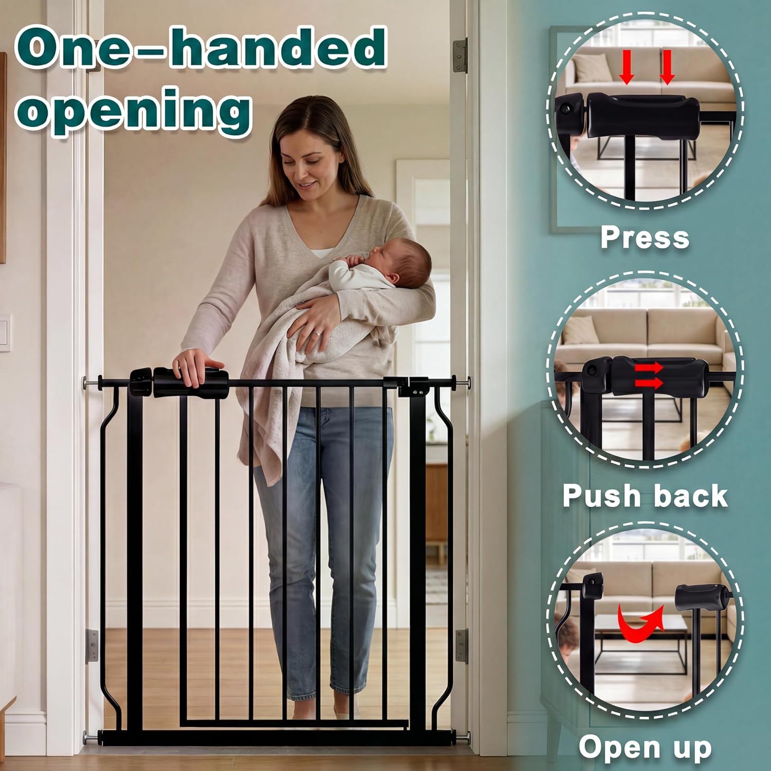 Extra Wide Baby Gate with Door - Baby Gate Extra Wide recension och pris