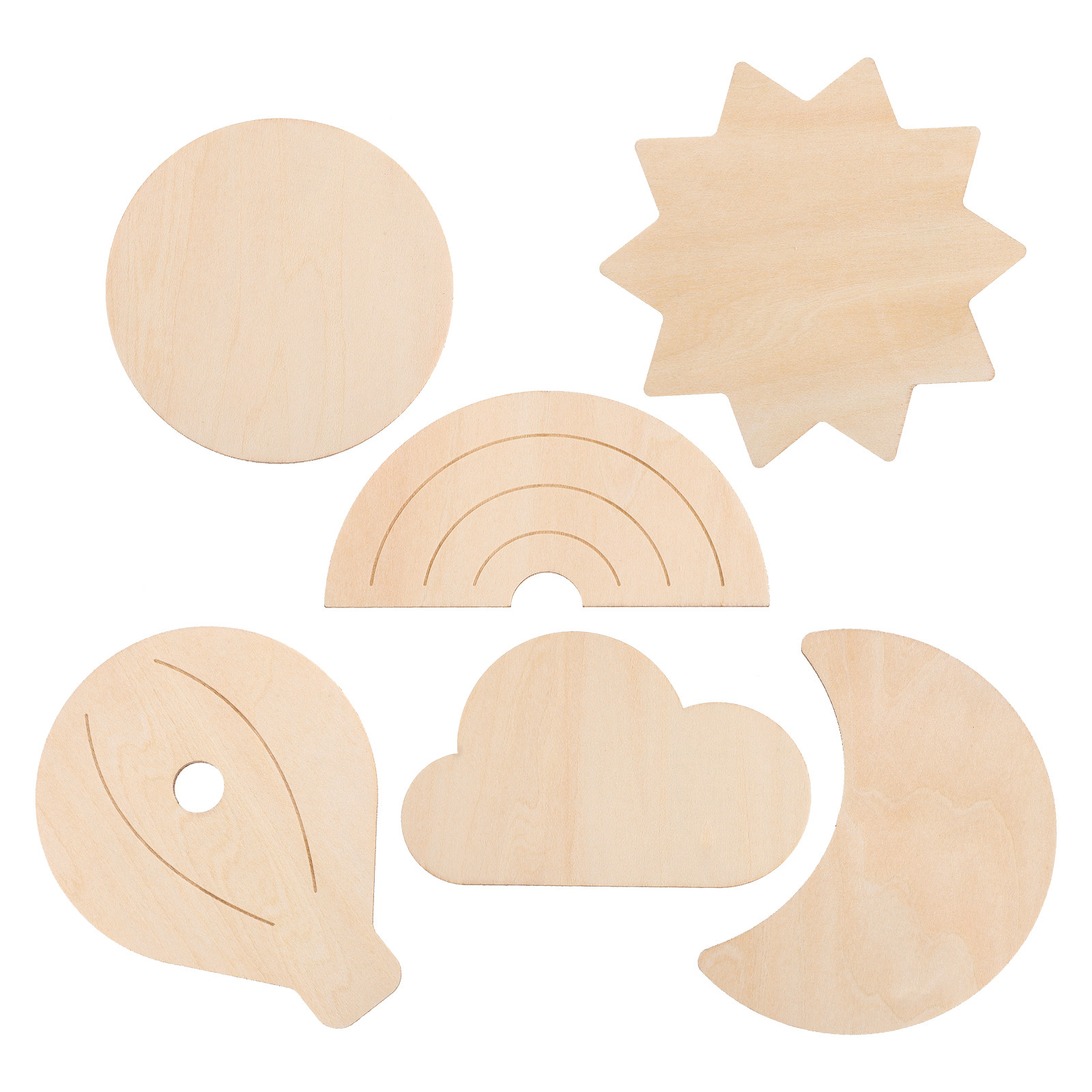 6Pcs Wooden Wall Stickers Sky  - Baby Nursery Hot Air Balloon Theme recension och pris
