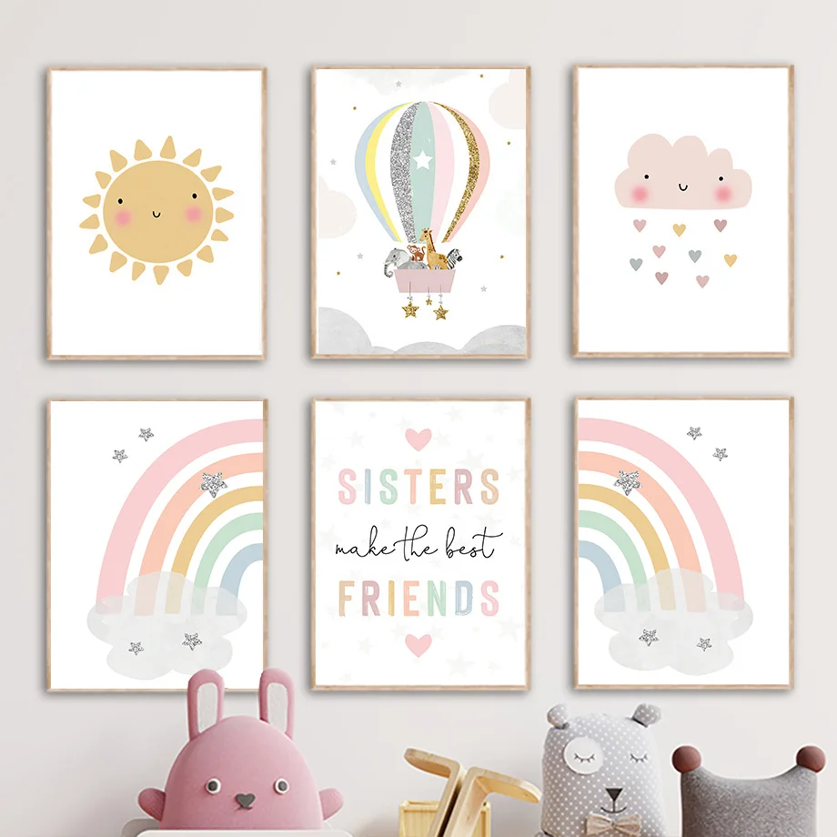 Giraffe Elephant Hot Balloon S - Baby Nursery Prints recension och pris