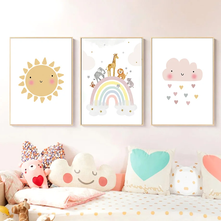 Giraffe Elephant Hot Balloon S - Baby Nursery Prints recension och pris