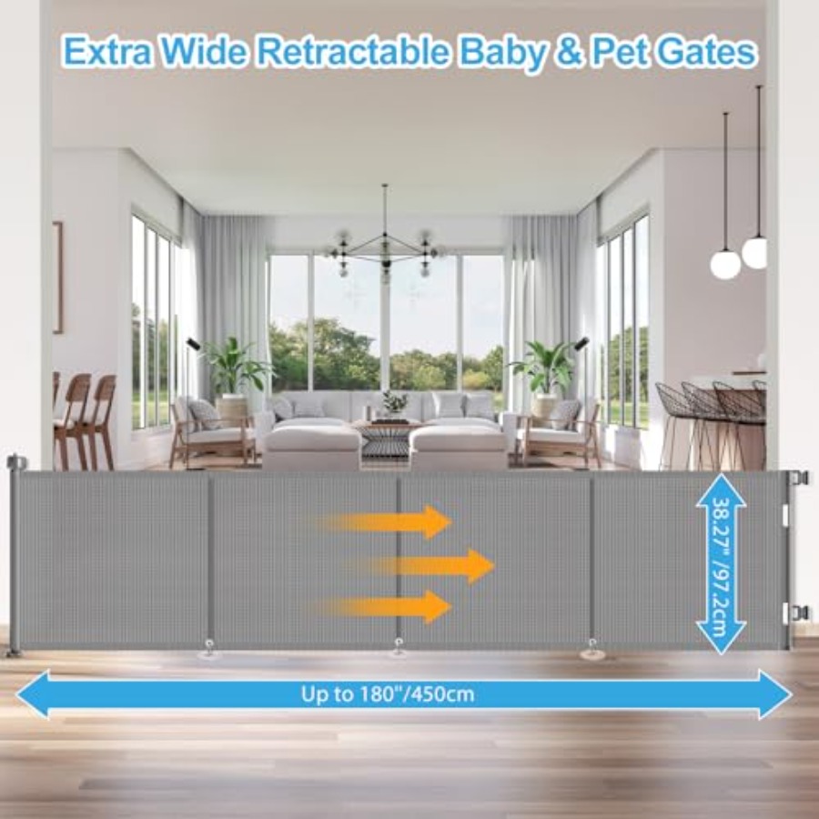 Retractable baby gate for stai - Baby Gate Extra Wide recension och pris