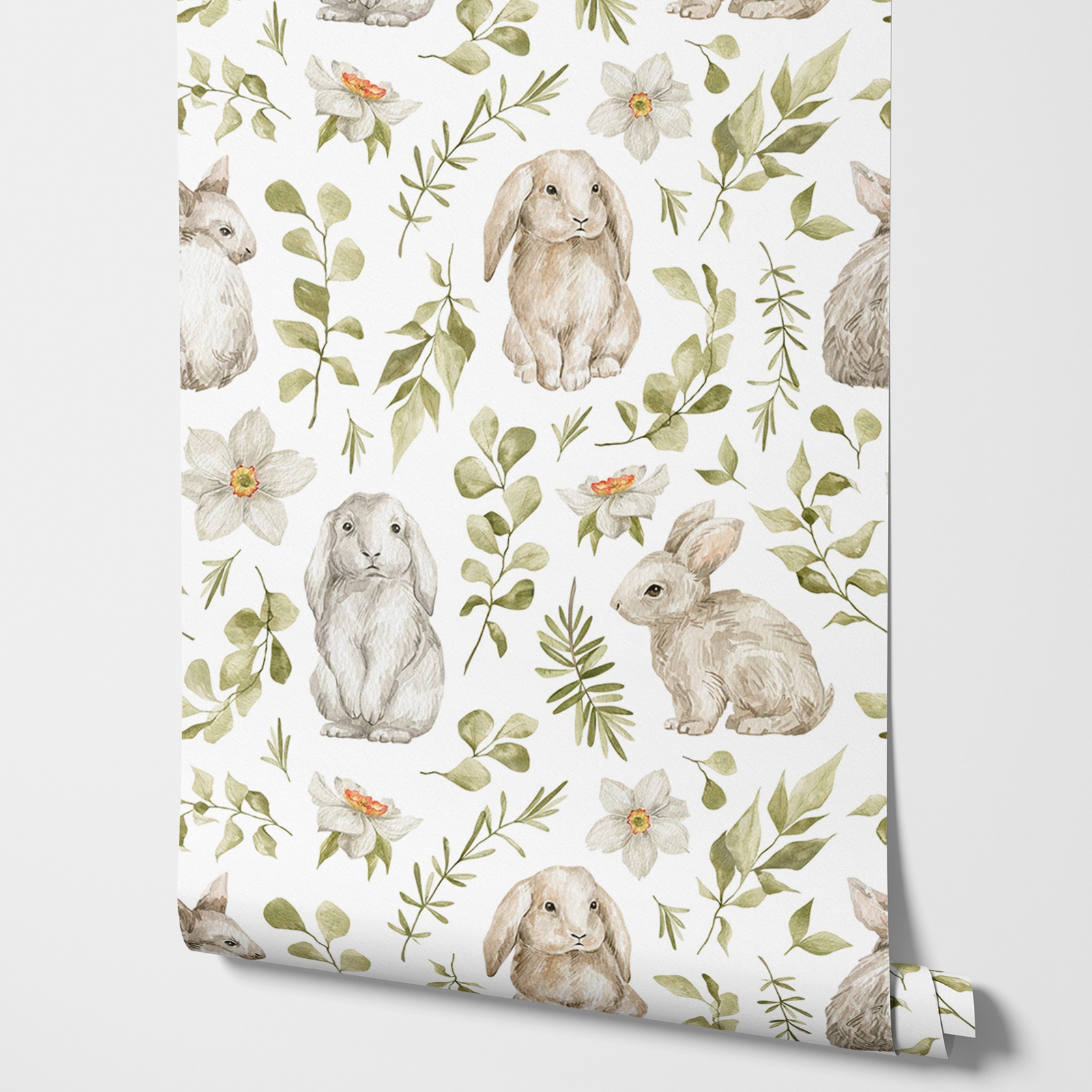 Bunny Wallpaper Kids Room Wall - Baby Nursery Water recension och pris