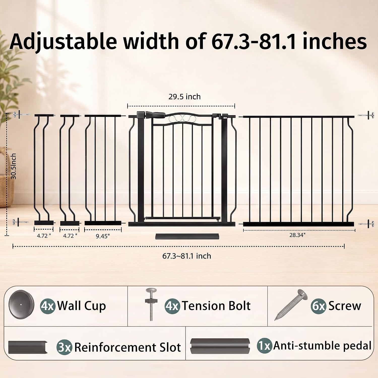 67-81in Extra Wide Baby & Dog  - Baby Gate Extra Wide recension och pris