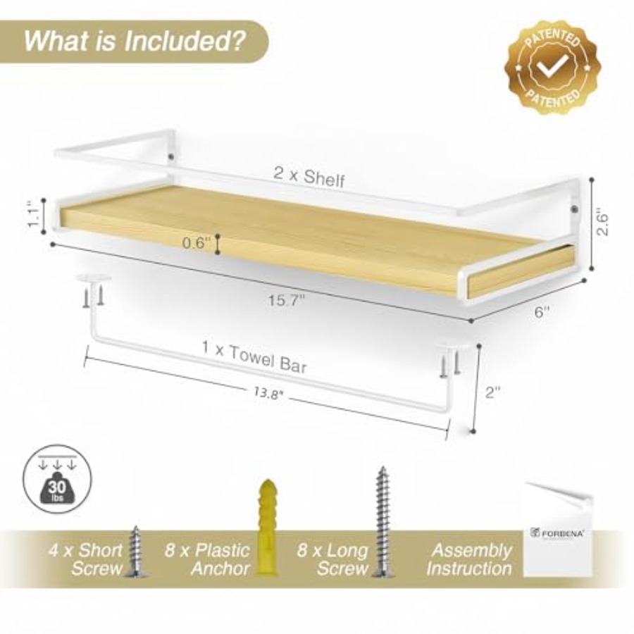 Floating Shelves for Wall with - Baby Nursery Girl Room recension och pris