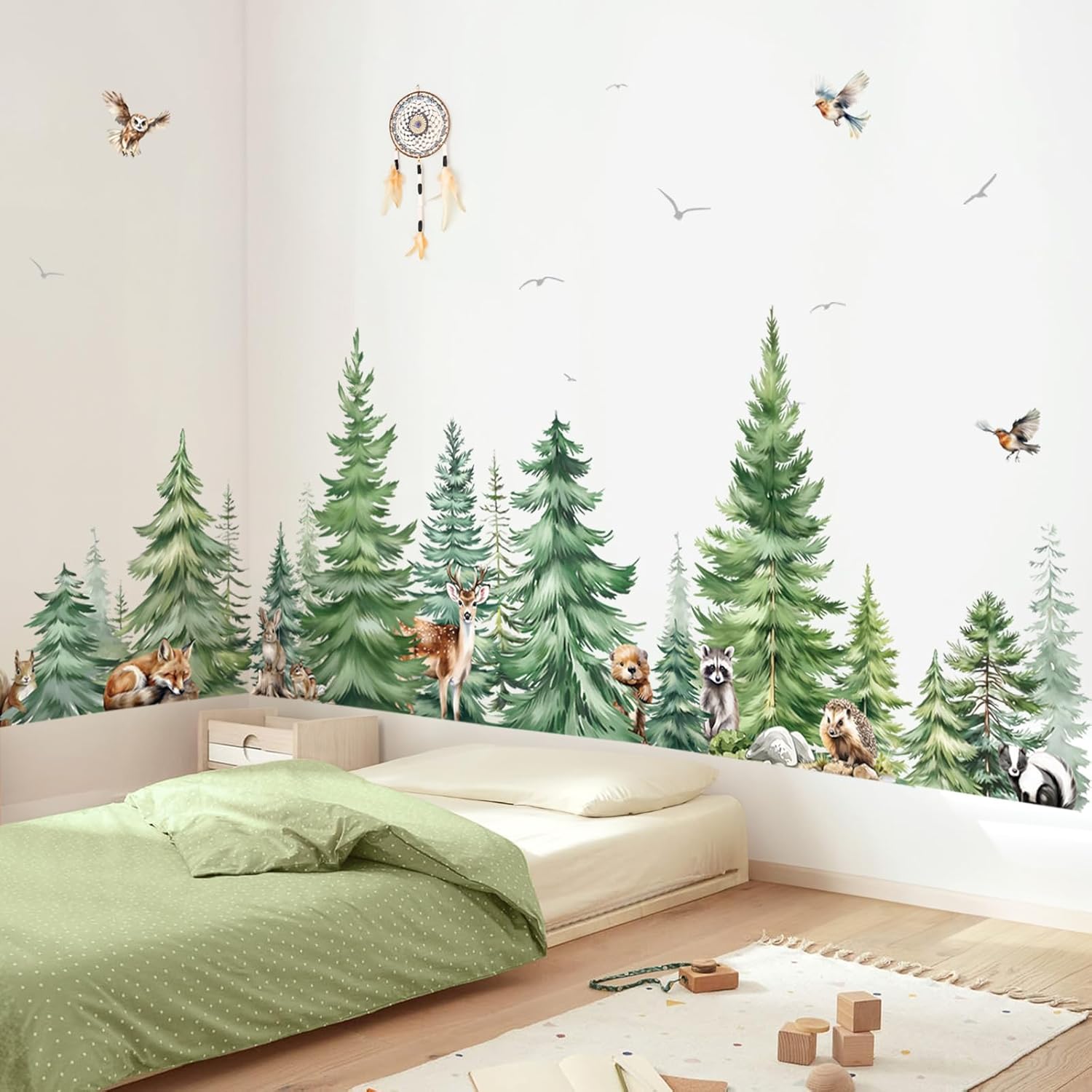 Large Watercolor Pine Tree Ani - Baby Nursery Set Furniture recension och pris