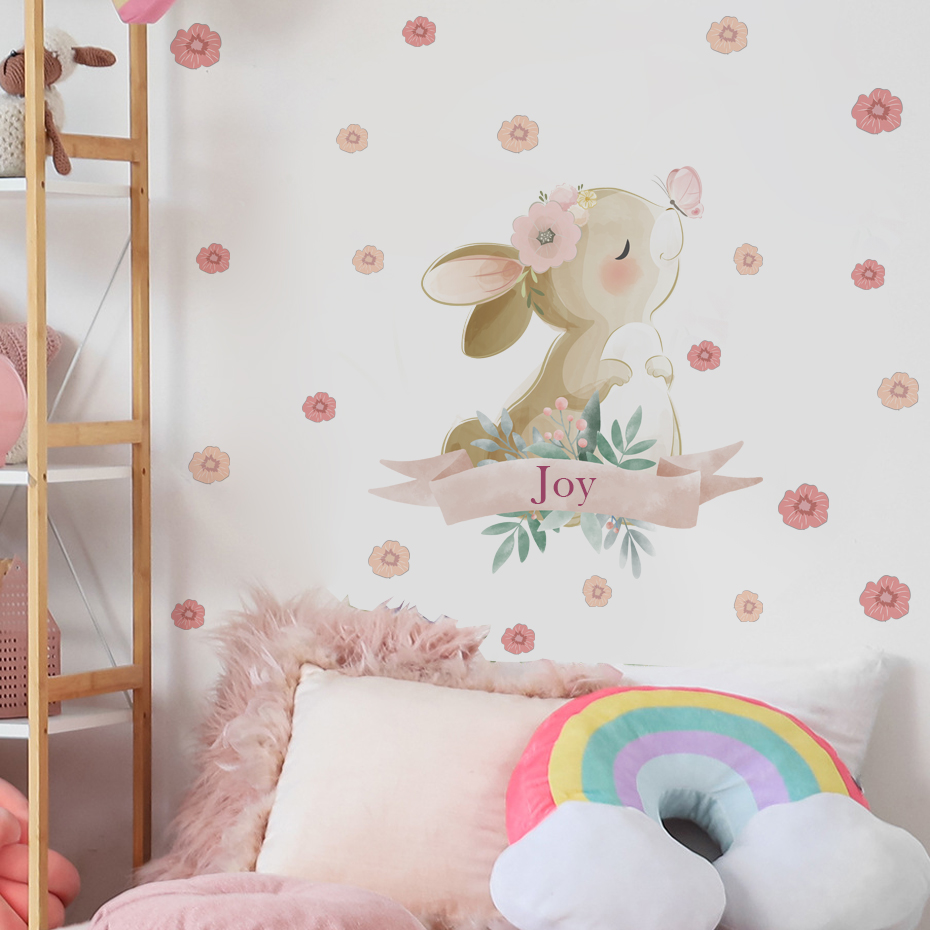 Custom Names Cute Pink Bunny P - Baby Nursery Set Furniture recension och pris