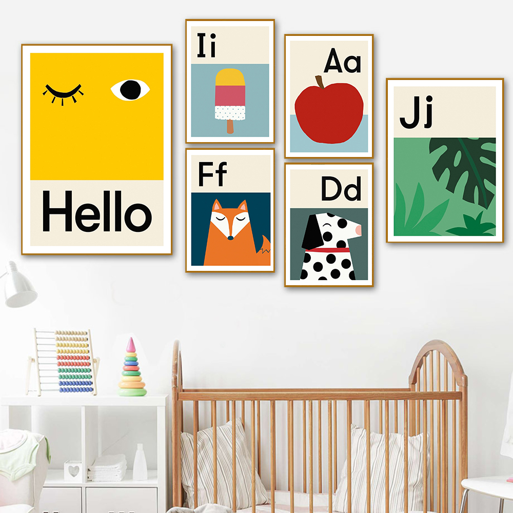 Cartoon ABCD Alphabet Poster E - Baby Nursery Images Free recension och pris