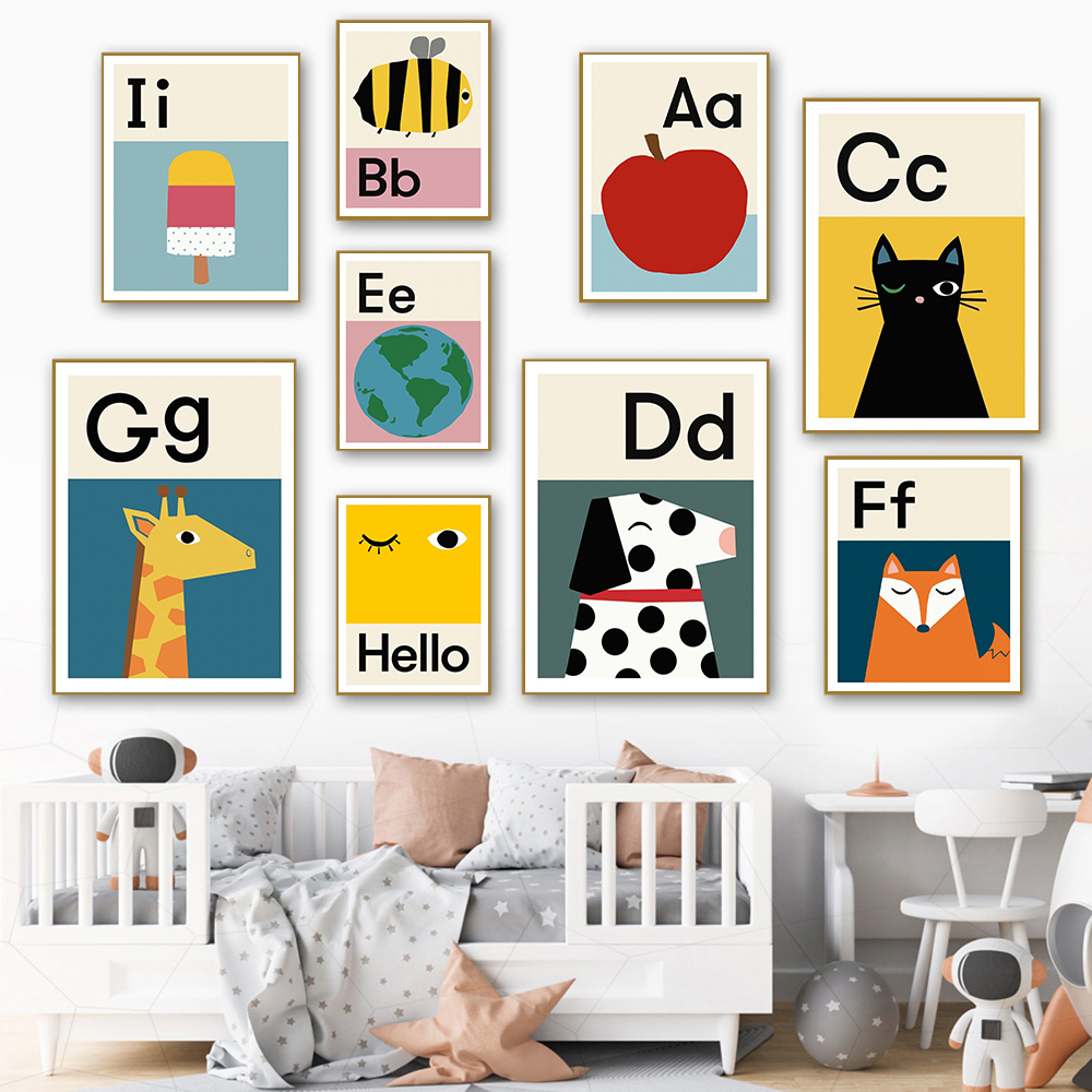 Cartoon ABCD Alphabet Poster E - Baby Nursery Images Free recension och pris