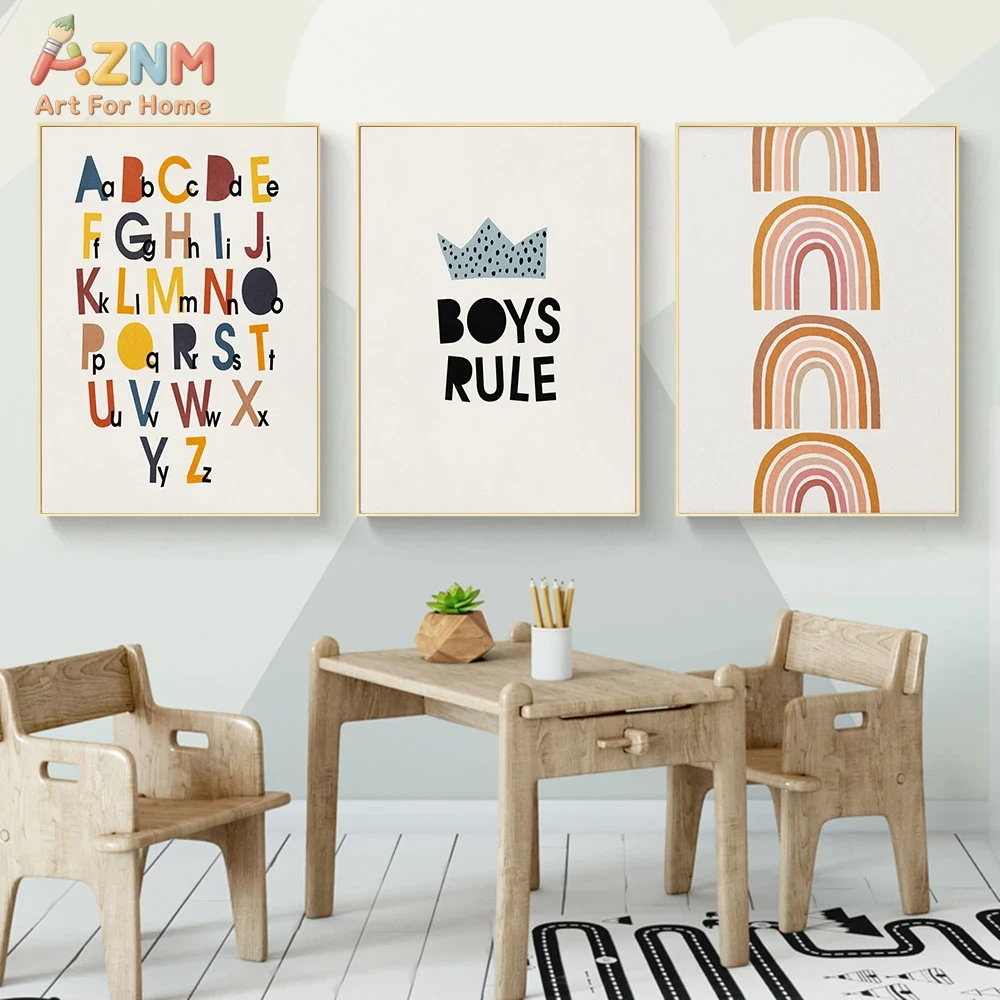 Rainbow Alphabet Poster Educat - Baby Nursery Prints recension och pris