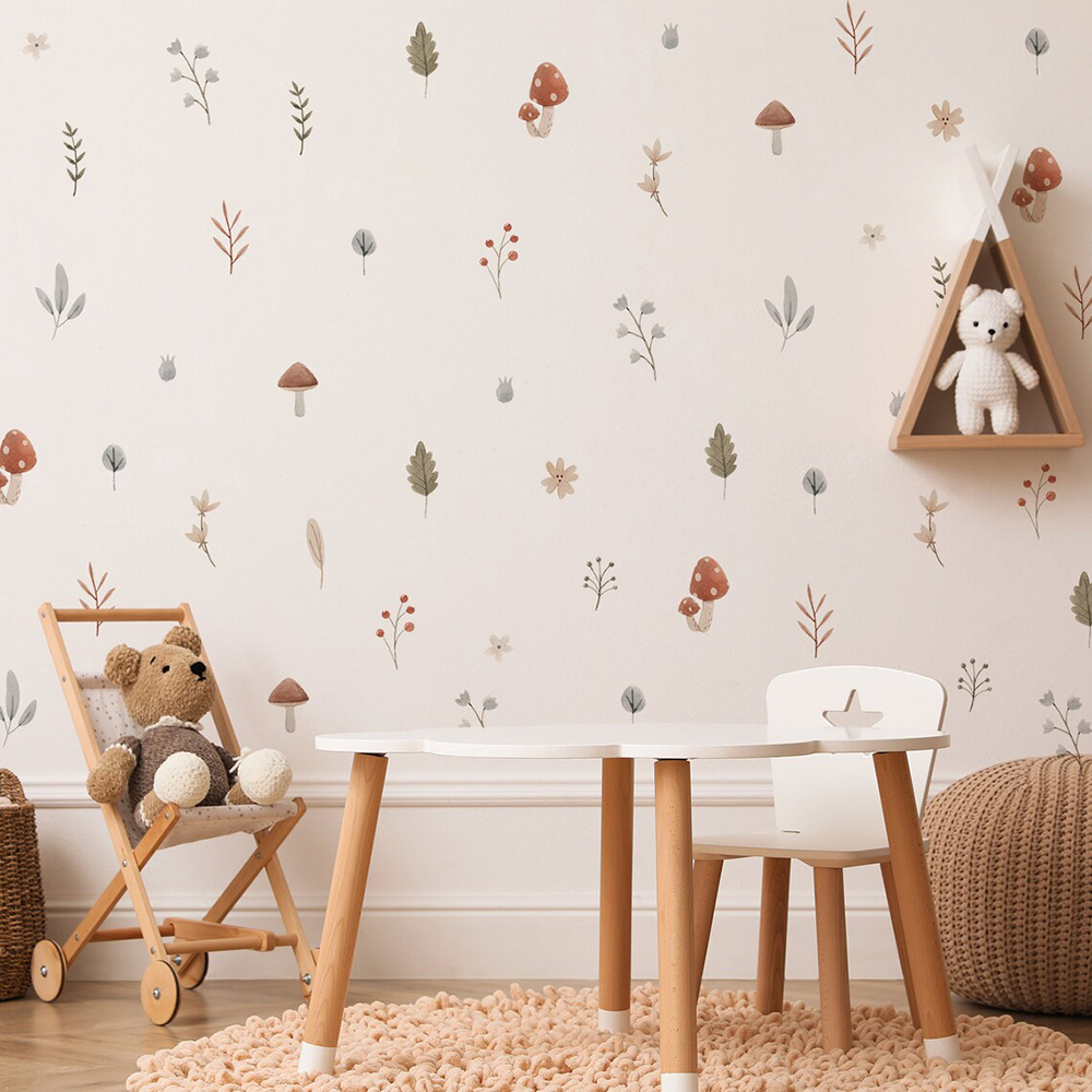 Boho Cartoon Mushroom Branch L - Baby Nursery Set Furniture recension och pris