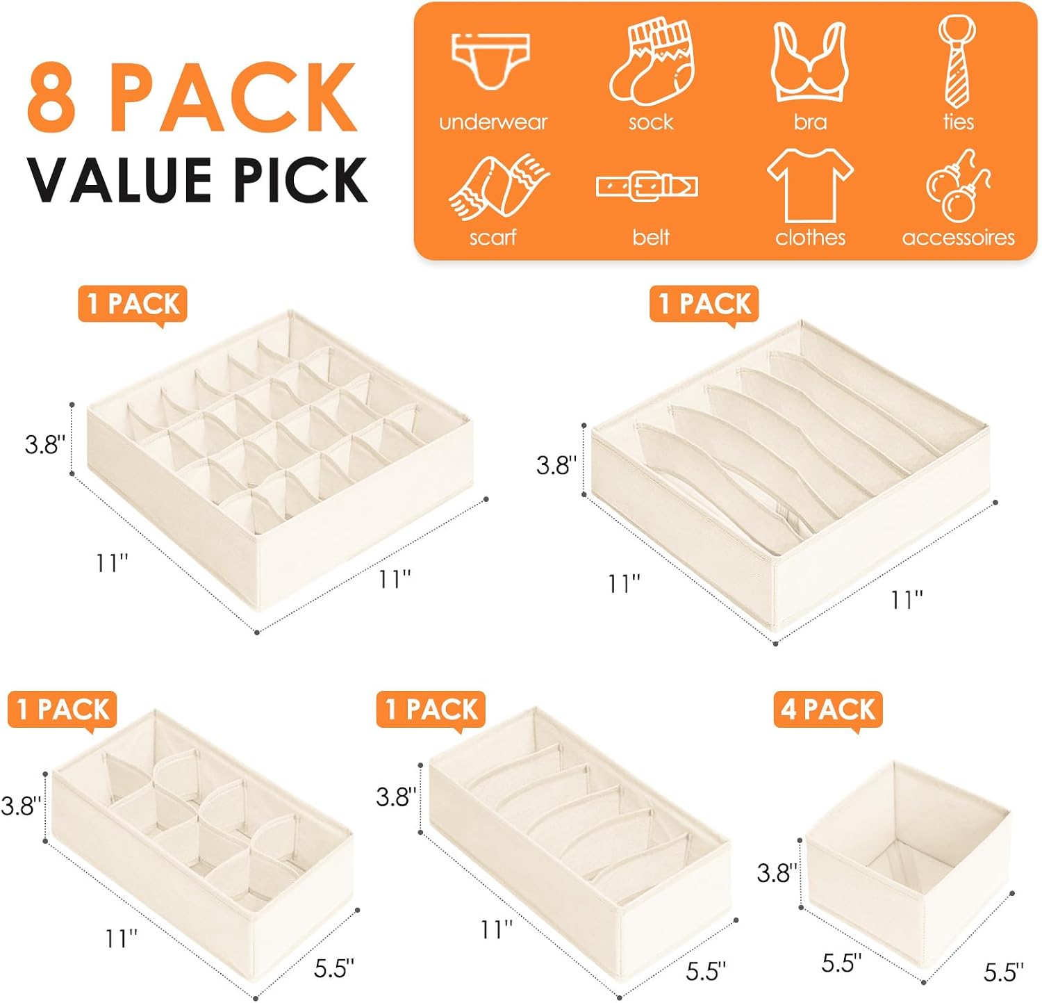 Drawer Organizer 8 Pack, Dress - Baby Nursery Images Free recension och pris