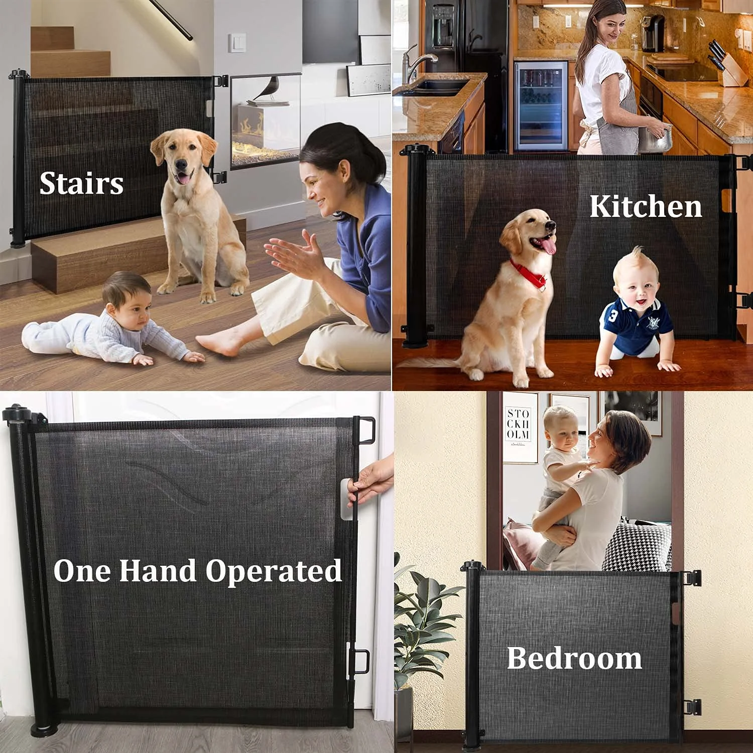 Retractable Baby Gates,150x86c - Baby Gate Extra Wide recension och pris