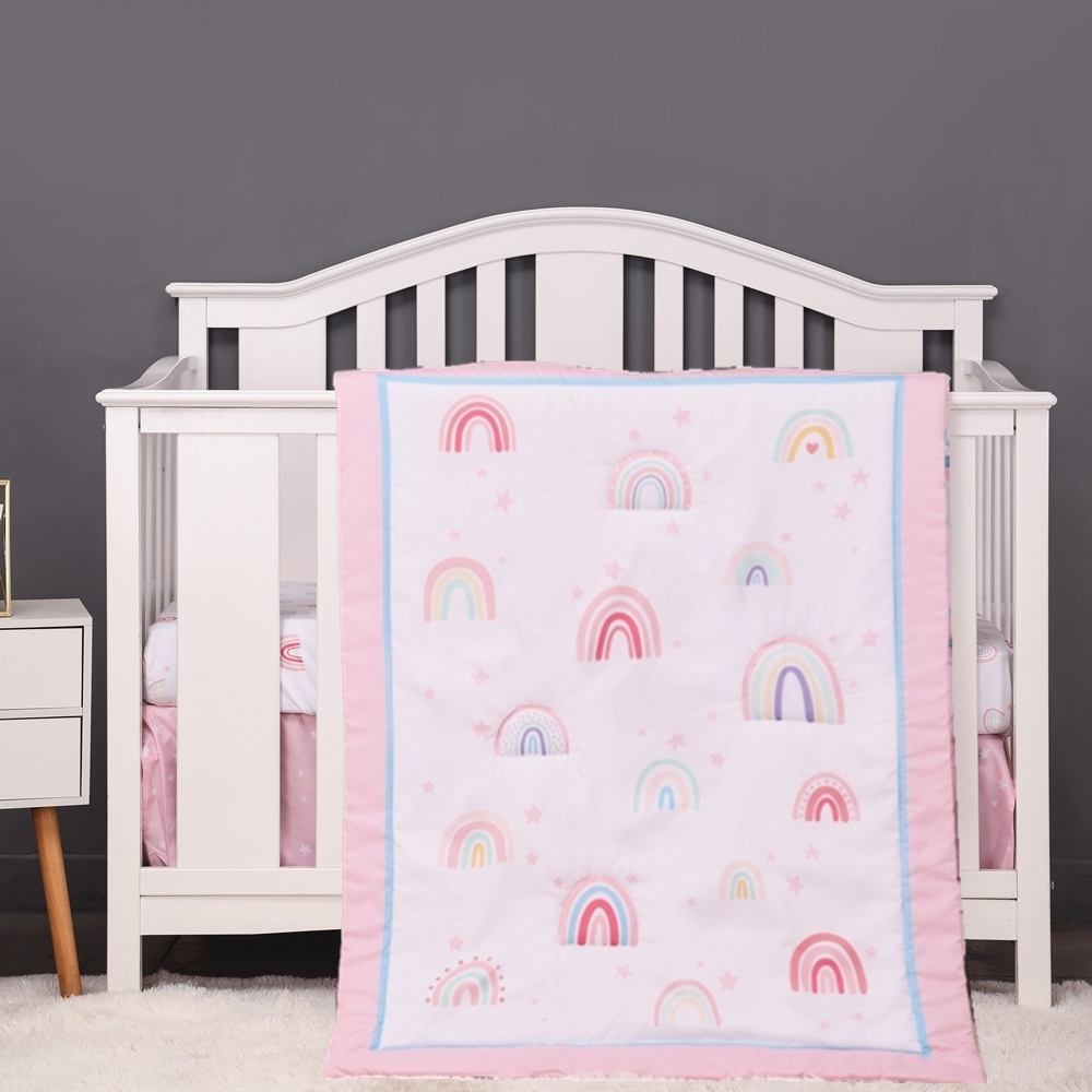 3Pcs Rainbow Baby Infant Crib  - Baby Nursery Bedding recension och pris