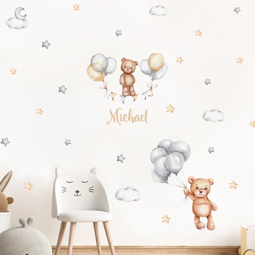 Custom Baby Name Bear Balloons - Baby Nursery Set Furniture recension och pris