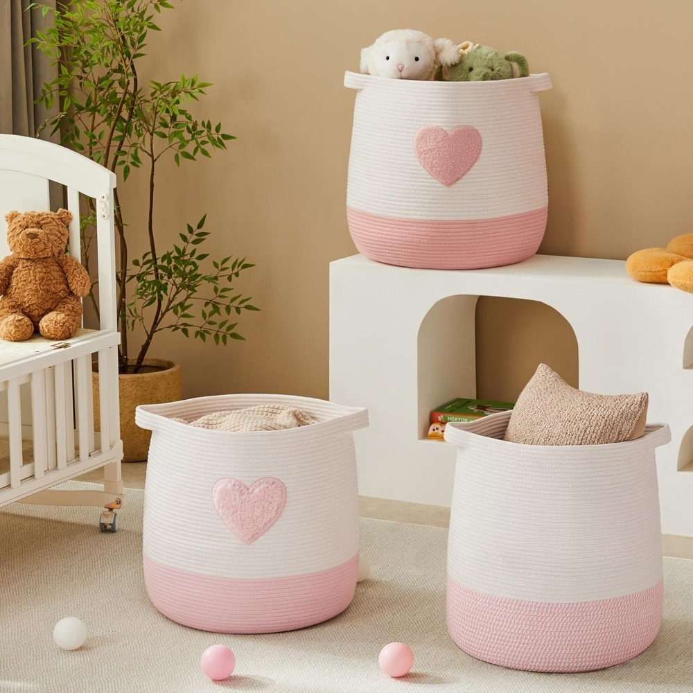 Pink Laundry Basket Hamper for - Baby Nursery Girl Room recension och pris