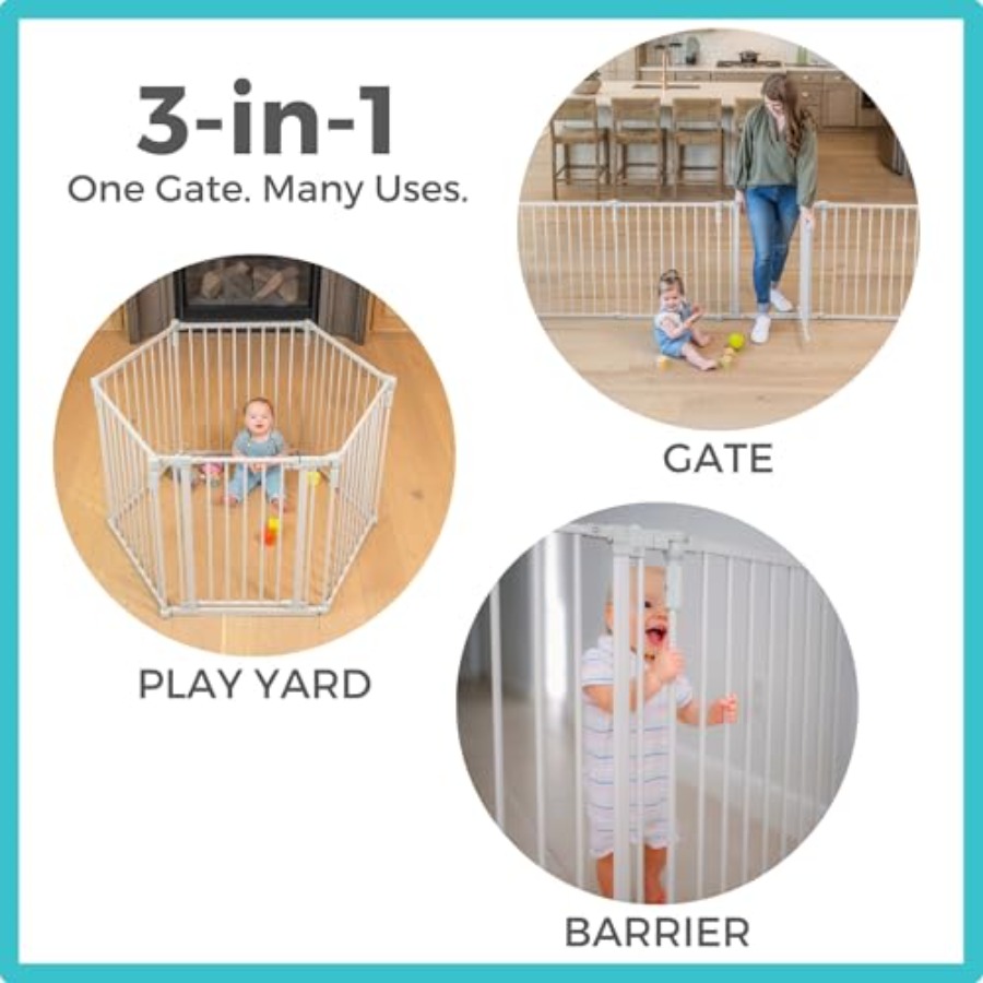 3 In 1 Metal Superyard Baby Pl - Baby Gate Extra Wide recension och pris