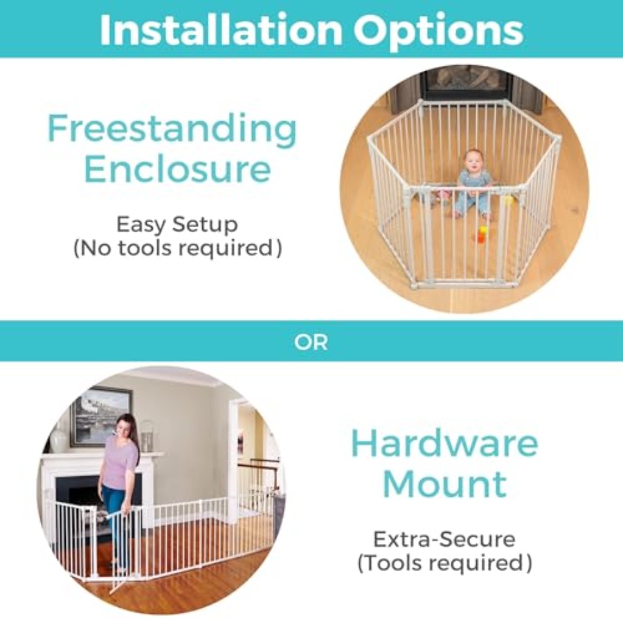 3 In 1 Metal Superyard Baby Pl - Baby Gate Extra Wide recension och pris
