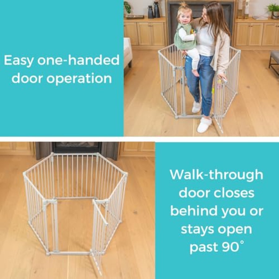 3 In 1 Metal Superyard Baby Pl - Baby Gate Extra Wide recension och pris