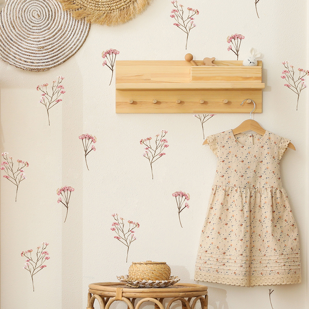 Pink  Watercolor Flower Wall S - Baby Nursery Set Furniture recension och pris