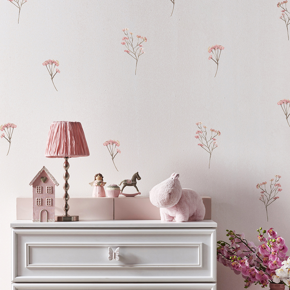 Pink  Watercolor Flower Wall S - Baby Nursery Set Furniture recension och pris