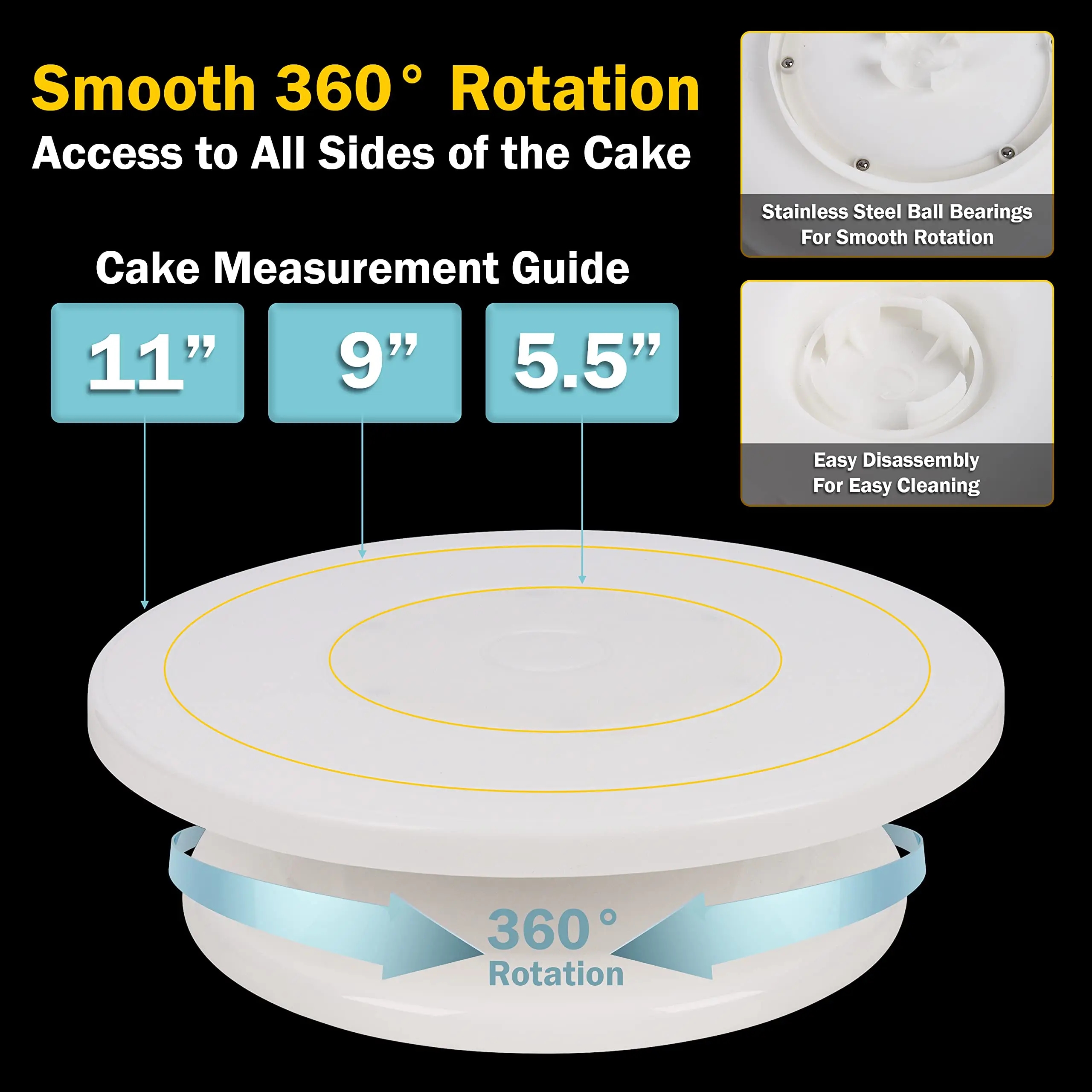 11inch Plastic Cake Turntable  - Changing Table Topper recension och pris