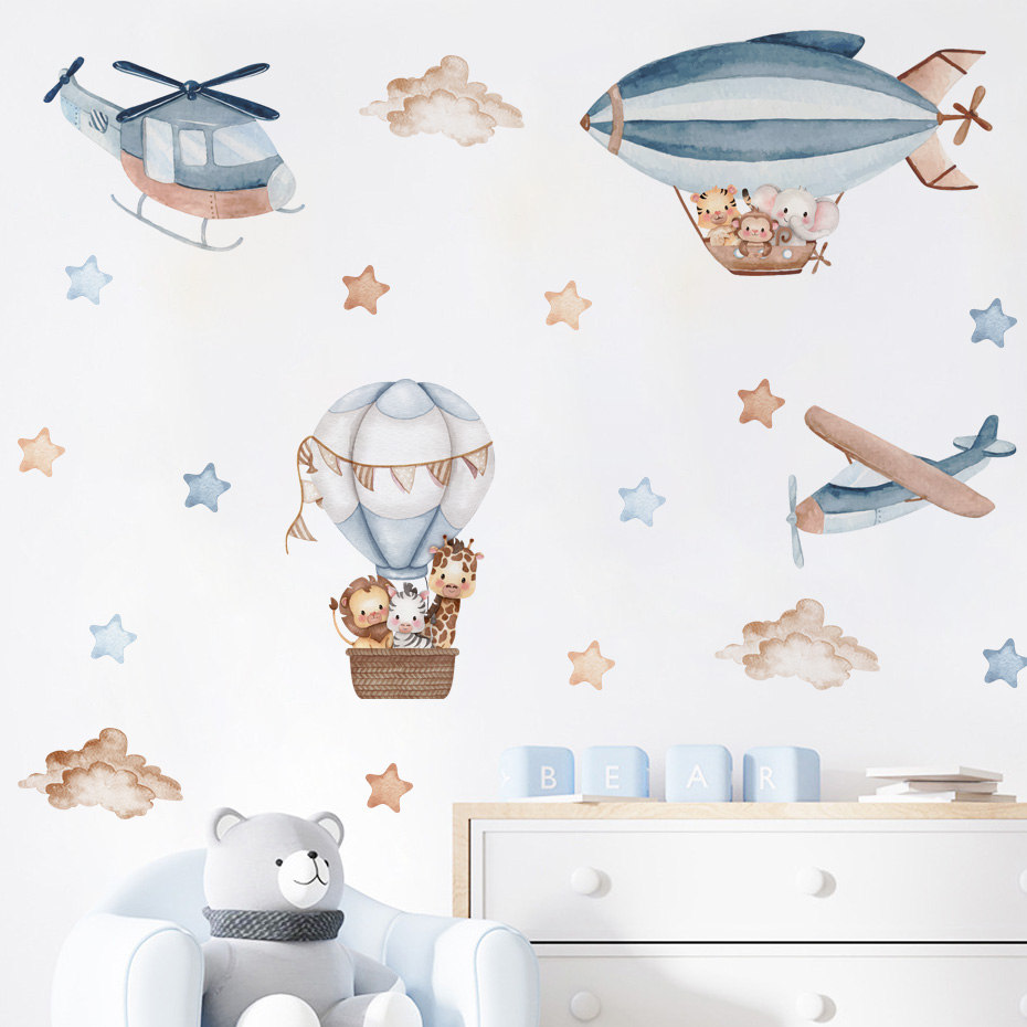 Watercolor Animals Hot Air Bal - Baby Nursery Set Furniture recension och pris