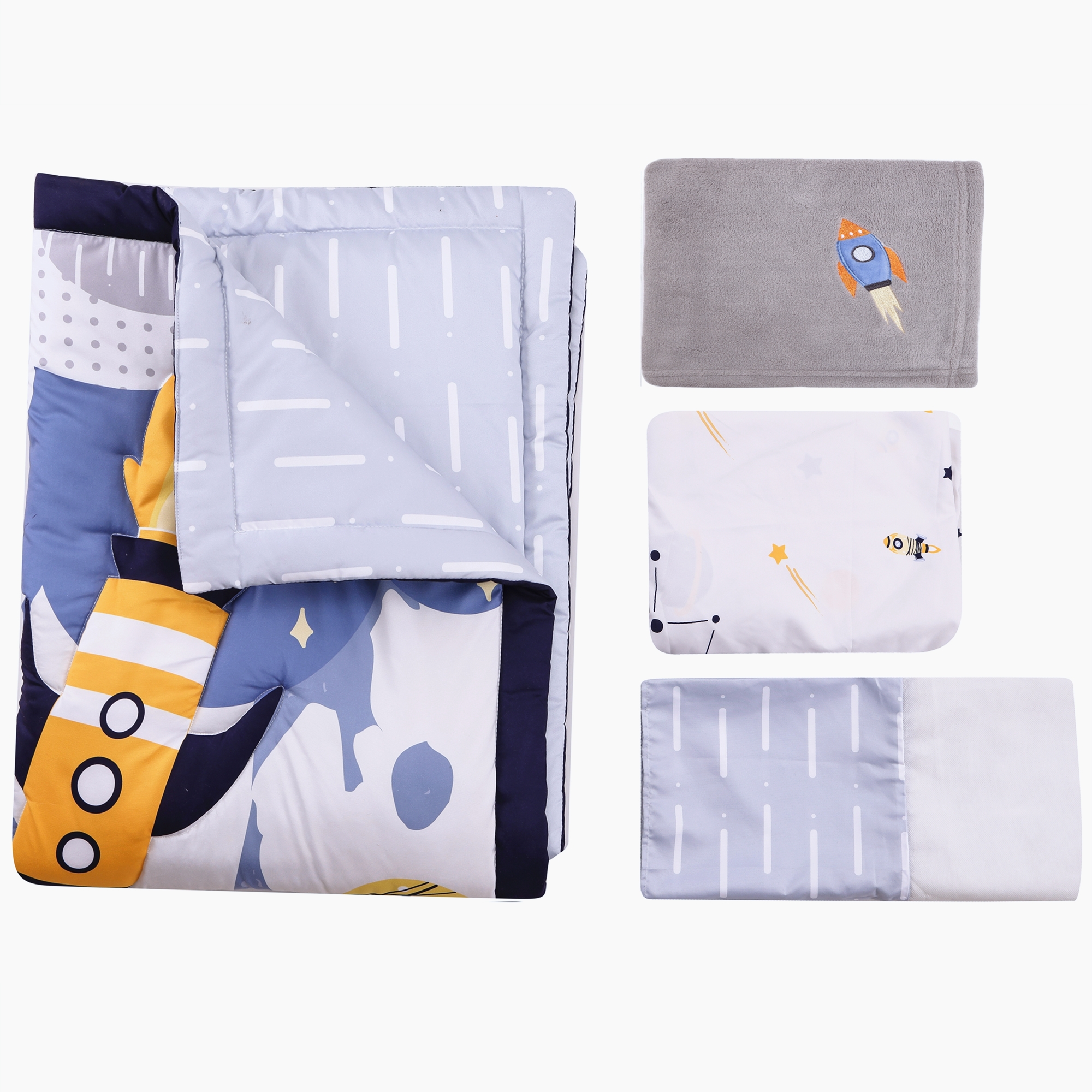 4Pcs Aviation Nursery Crib Bed - Baby Nursery Bedding recension och pris