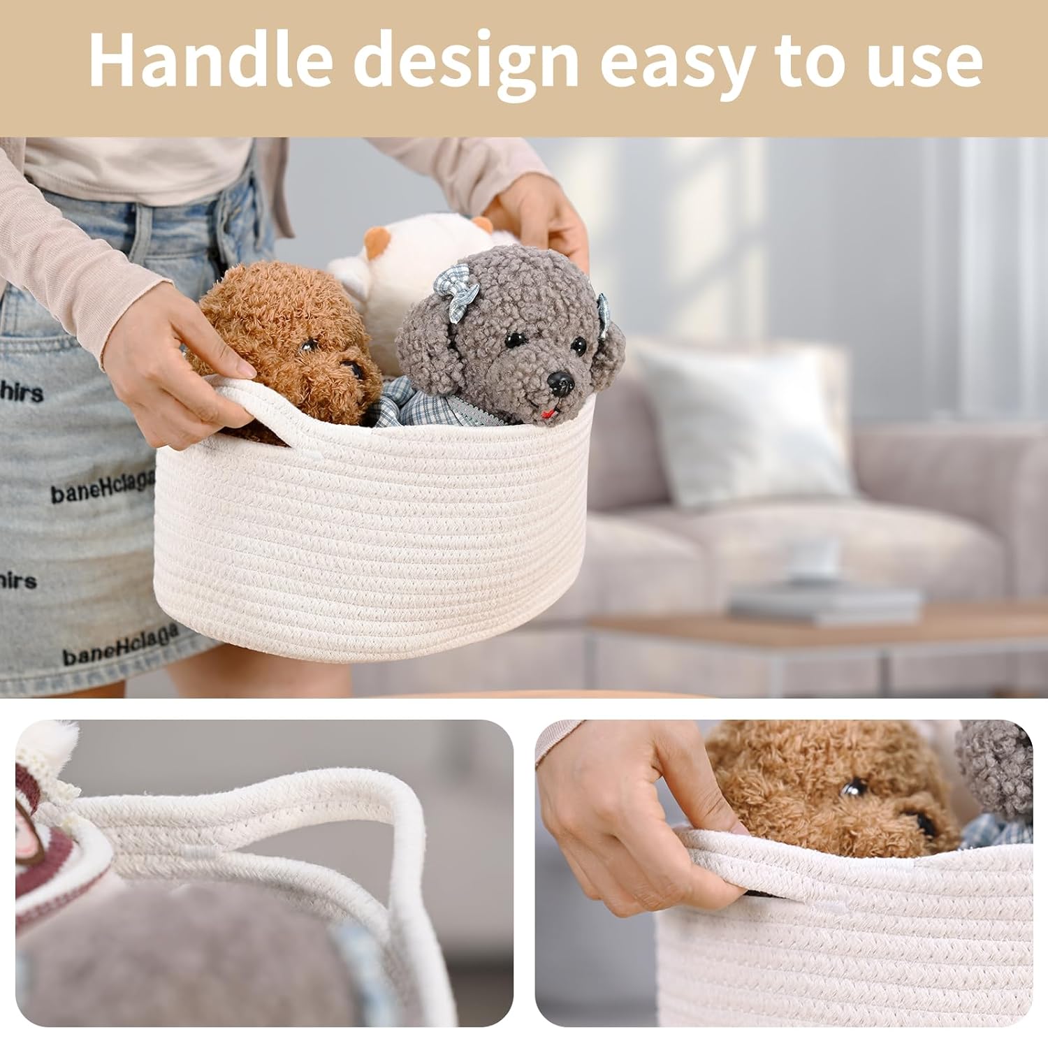 Woven Cotton Rope Basket with  - Baby Nursery Images Free recension och pris