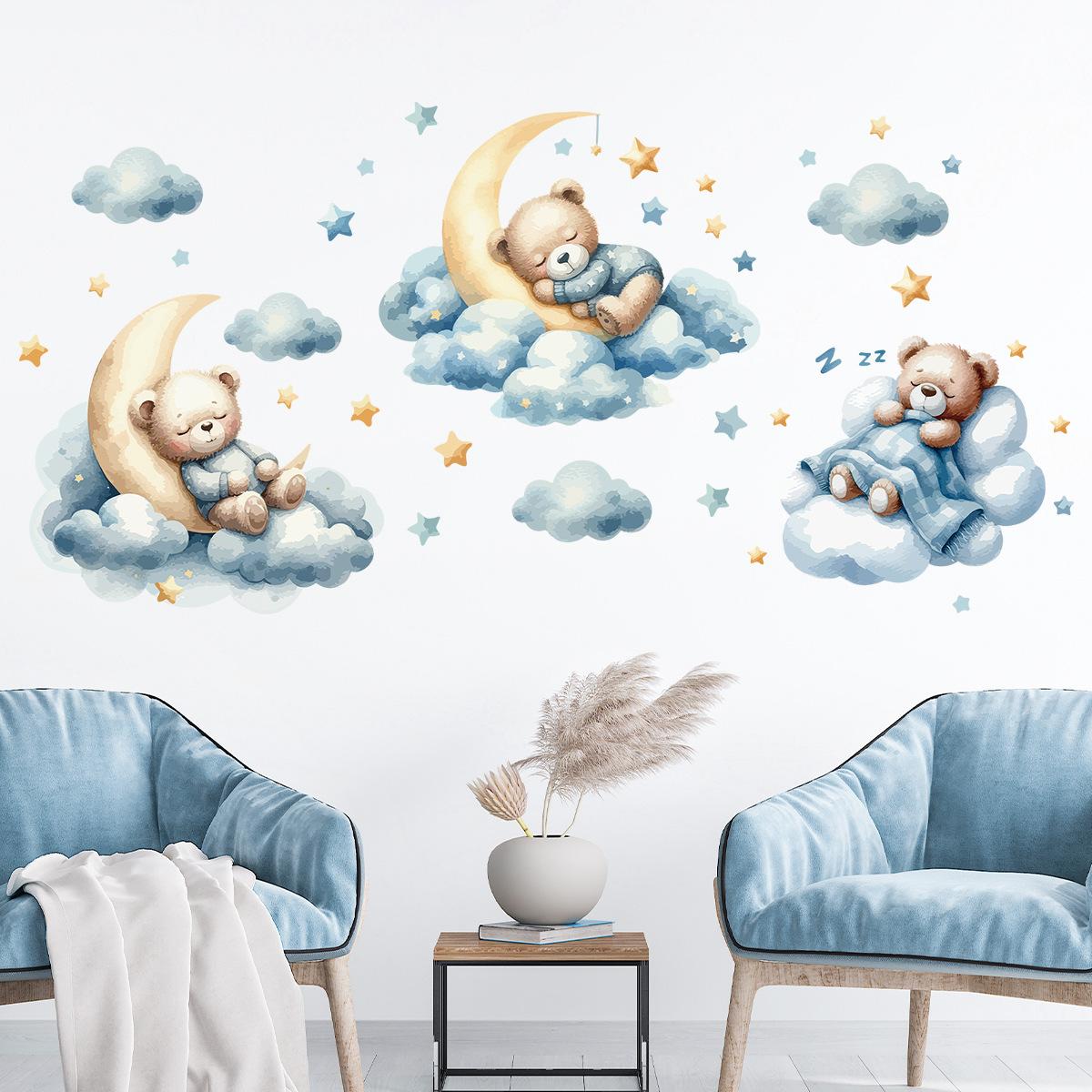 Watercolor Bear Sleep Moon Clo - Baby Nursery Set Furniture recension och pris