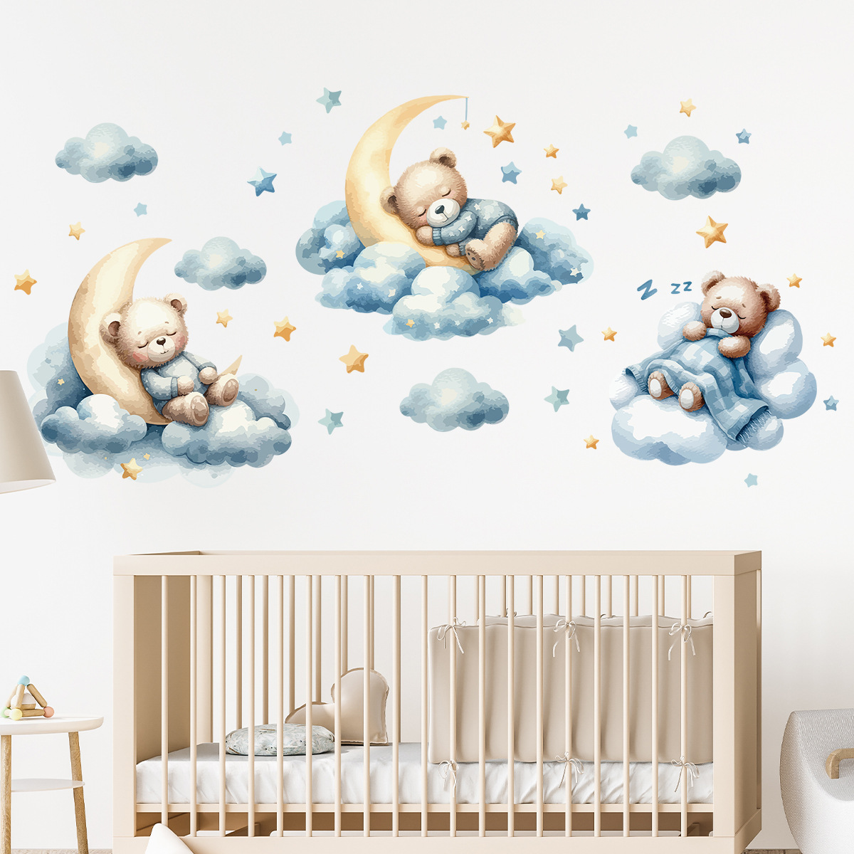 Watercolor Bear Sleep Moon Clo - Baby Nursery Set Furniture recension och pris