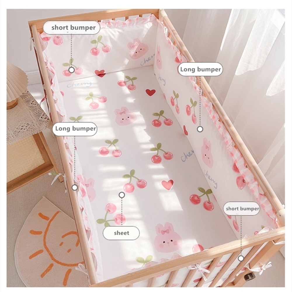 5Pcs Crib Bedding Set Girl Bab - Baby Nursery Bedding recension och pris