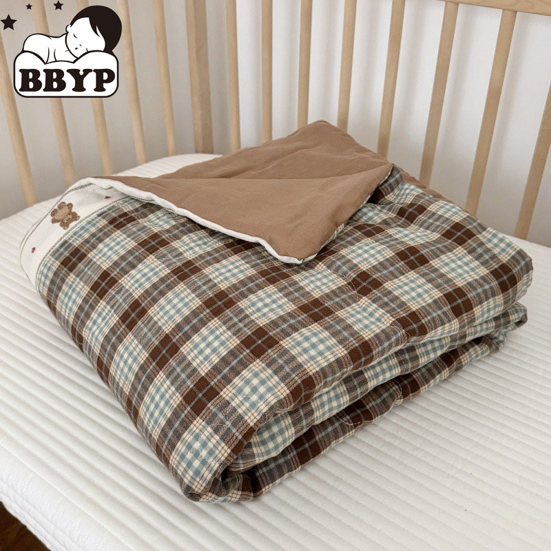 Breathable Grid Linen Quilt fo - Baby Nursery Bedding recension och pris