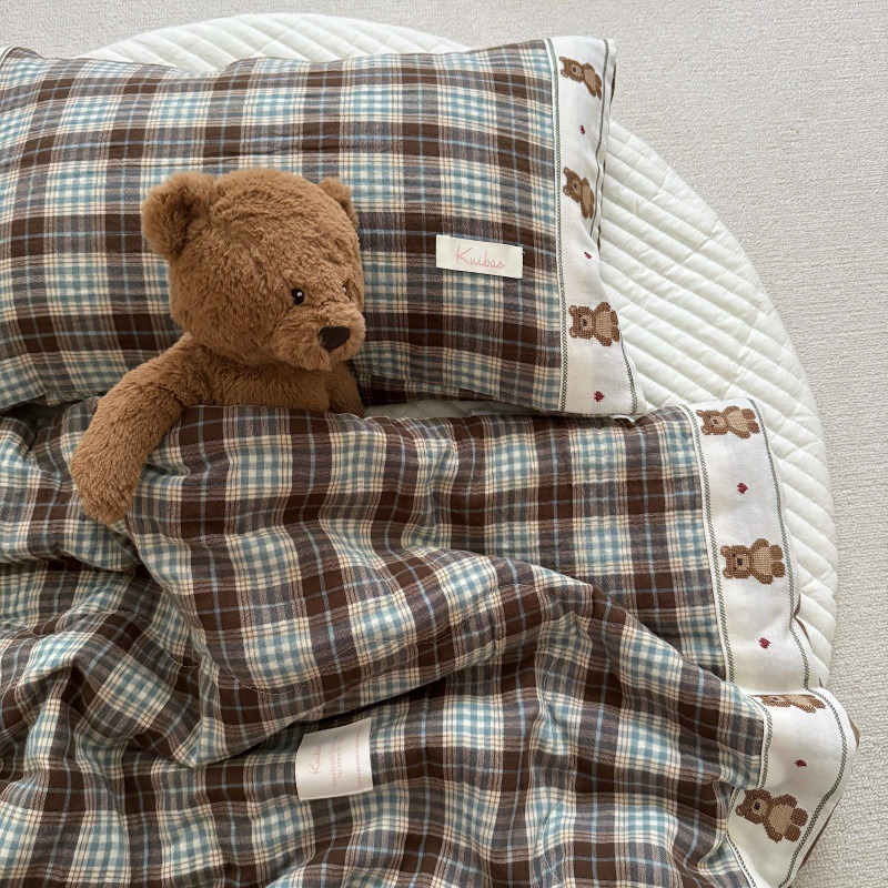 Breathable Grid Linen Quilt fo - Baby Nursery Bedding recension och pris