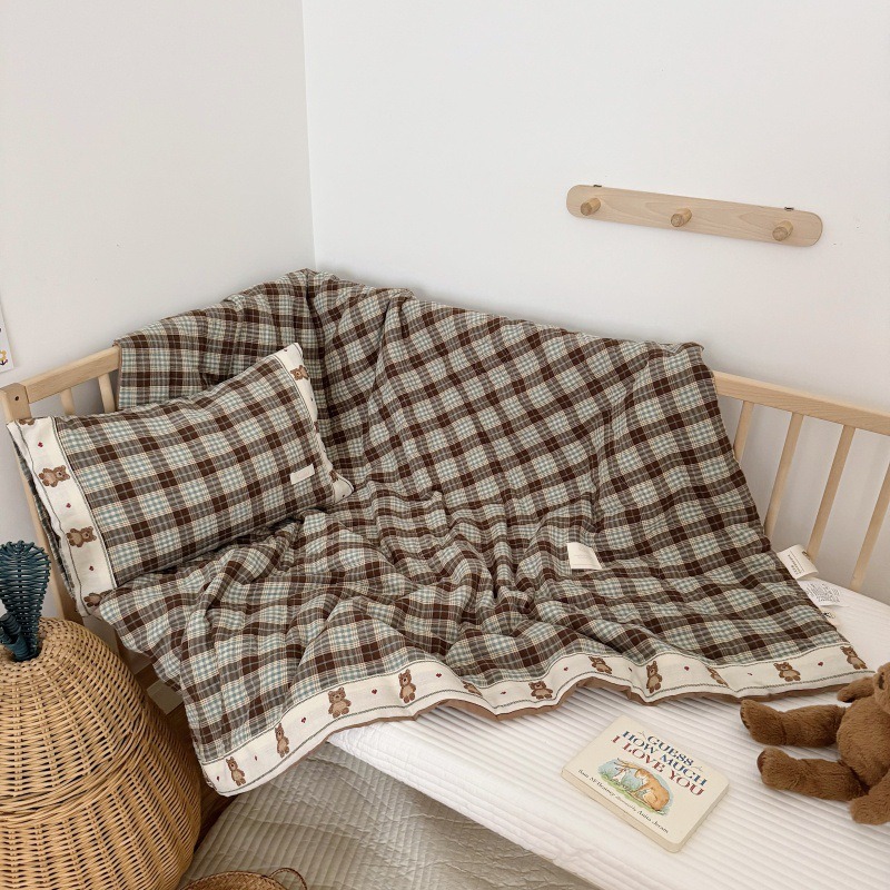Breathable Grid Linen Quilt fo - Baby Nursery Bedding recension och pris